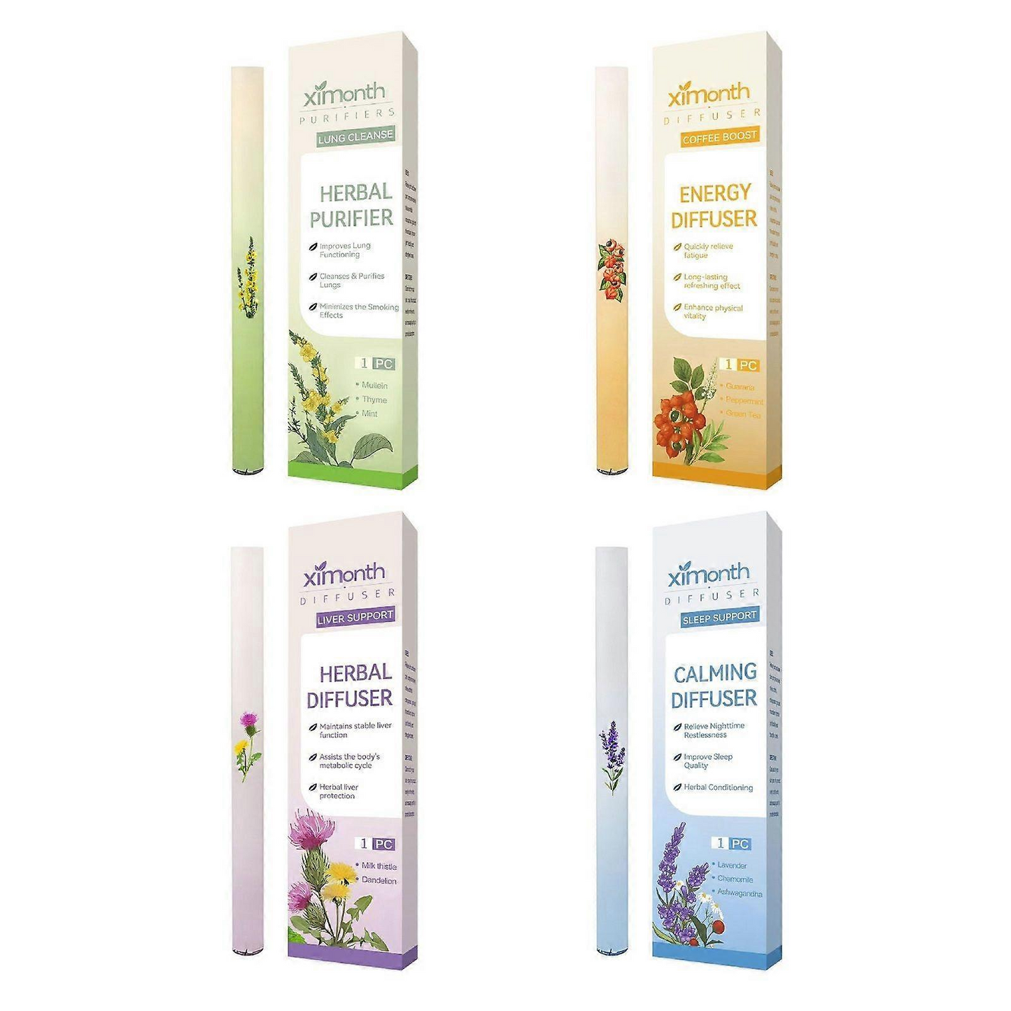 Ximonth Herbal Purifier Herbal Diffuser Pen with Extracts of Mullein